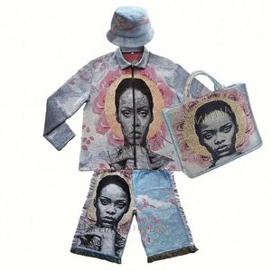 Casual High Street Tapisserie Hoodies et Couverture Vêtements Ensemble Jacquard Design pour Hommes et Femmes Plus Size Hip Hop Style - Product Image 1