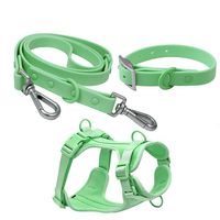 Luxe nouvelle tendance chasse doux imperméable végétalien PVC collier et laisse pour chien néoprène harnais pour chien ensemble