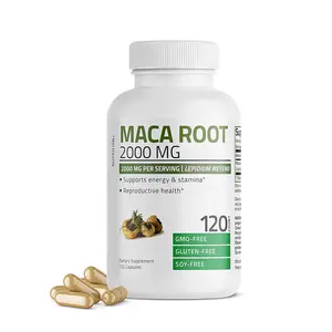 Maca preta orgânica raiz cápsulas com Ashwagandha e Ginseng suporta energia