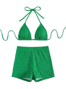 HANO 2023 New Summer 10 Colors Breathable Beachwear Bra Tops and <strong>Shorts</strong> Two Piece Sets Swimwear <strong>Women</strong> Bikini <strong>Swimsuit</strong> Set - Product Image 5