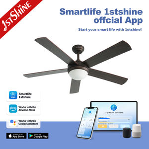 พัดลมเพดาน LED 1stshine 230V ปรับความสว่างได้ พร้อมใบพัด MDF สีดำ 3 ระดับความเร็ว ควบคุมด้วยรีโมท - Product Image 6