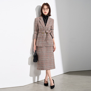 Plaid Suit Set For Women 2025 New Style High End Business Professional Two Piece Anti Wrinkle Woven Fabric Casual Suit - Product Image 3