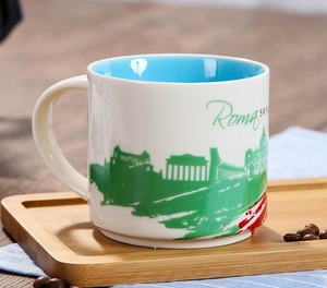 Hot chất lượng sáng tạo Gốm cốc cà phê đô thị kiến trúc graffiti Màu cốc tùy chỉnh bán buôn cốc - Product Image 4