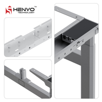 Bureau debout électrique réglable et extensible Henvo DF0022 - Design ergonomique contemporain en acier, hauteur modulaire, mémoire, verrouillage enfant