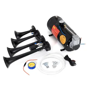 FARBIN 178DB quattro trombe tromba corna Super forti trombe d'aria con 150 PSI serbatoio treno corno Kit per camion con compressore d'aria 12V