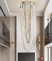 Éclairage intérieur Lustre en cristal à LED pour escaliers Hall d'hôtel