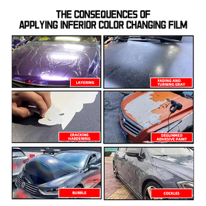 Super Bright Metallic Tungsten Steel Polyester Backing Car <strong>Wrap</strong> Vinyl <strong>Black</strong> <strong>Wrap</strong> Color-Changing Function for Body Made PET - Product Image 2