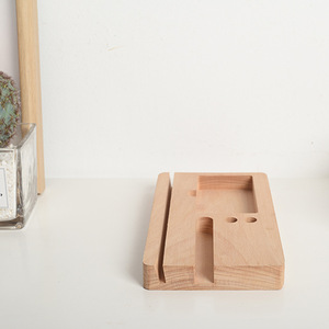 Wooden Stationery Holder With Phone Stand Natural <b>Wood</b> Color <b>Desk</b> Organizer For Office Use - Product Image 4