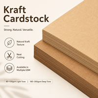 Papier cartonné kraft A4 brun naturel épais, simple face, écologique, mat, vierge, pour l'art, le croquis, le dessin, le bricolage, l'artisanat, les cadeaux