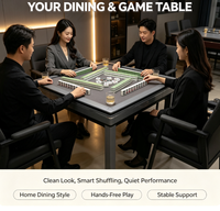 Table de jeu de Mahjong à roulettes pour usage domestique, avec mélangeur automatique et structure stable, idéale pour le divertissement familial