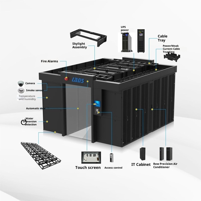 Customizable LADS Micro-Module Data Center Integrated Server Room Double Row  Cabinets Each Cabinet Equipped 6KW