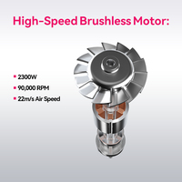Sèche-cheveux ionique FirePhoenix M3 240V, moteur BLDC professionnel, haute vitesse 22m/s avec voyant lumineux, usage domestique