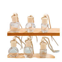 Diffuseur d'arômes pour voiture, emballage transparent, flacons de parfum vides en verre de 5 ml, 8 ml, 10 ml, bouchon à vis en bois estampé à chaud, rafraîchisseur d'air KeRuiJia