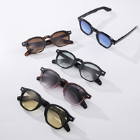 Vente en gros d'usine, lunettes de soleil classiques rétro, logo de marque personnalisé, monture en acétate de haute qualité, lunettes de soleil rondes vintage, prix de gros