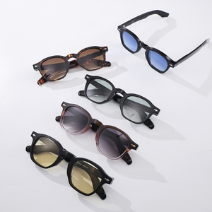 Vente en gros d'usine, lunettes de soleil classiques rétro, logo de marque personnalisé, monture en acétate de haute qualité, lunettes de soleil rondes vintage, prix de gros - Product Image 2
