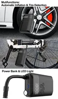Mini pompe électrique rechargeable pour vélo/voiture 7.4V avec écran LED, en plastique, certifiée CE, moniteur de pression des pneus, pour urgences