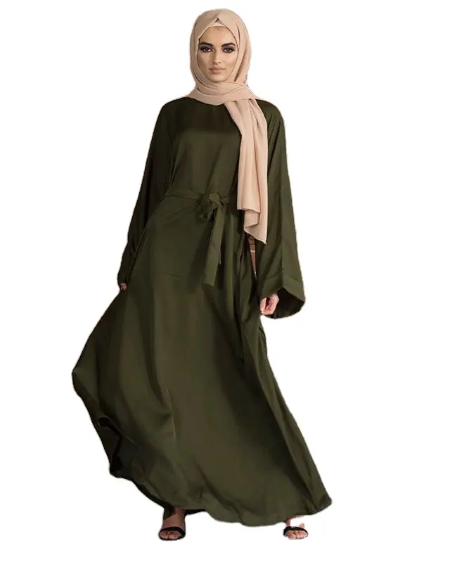 Ả Rập Thổ Nhĩ Kỳ Jilbab Dubai Dài Hồi Giáo Phụ Nữ Hồi Giáo Dresses Đồng Bằng Thiết Kế Mới Nhất Cầu Nguyện Đơn Giản Đen Abaya