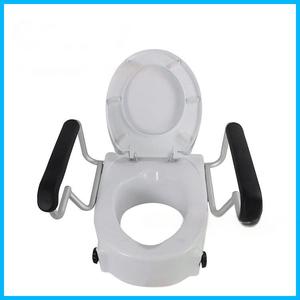 Siège de toilette surélevé de 4 pouces avec accoudoirs, siège de toilette allongé, capacité jusqu'à 299 lb, antidérapant avec poignées - Product Image 6