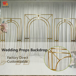 ที่วางประตูแบบโค้งสีทอง/เงินทำจากสเตนเลสสี่เหลี่ยมรูปทรงเรขาคณิตแบบเรียบ - Product Image 2