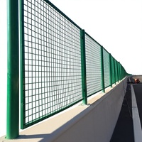 Malla anticaída para puentes, valla de aislamiento elevada, malla antideslumbrante de alta velocidad con forma de diamante, barrera vial de malla de alambre con recubrimiento de plástico