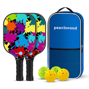 Juego de palas de pickleball PanelSound de fibra de carbono antideslizante para entrenamiento con bolsa de transporte y pelotas - Product Image 1