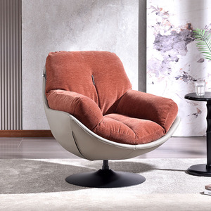Chaise de loisirs en cuir de luxe légère italienne vente en gros moderne salon canapé simple chaise Offre Spéciale hôtel chaise rotative souple - Product Image 3
