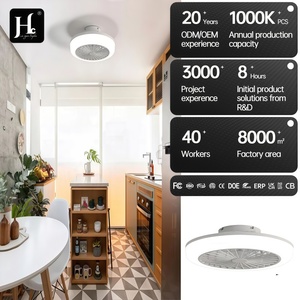 พัดลมเพดานทันสมัยพร้อมไฟ LED ส่องสว่างแบบแสงกลางวัน รีโมทคอนโทรล ตัวเครื่องอะลูมิเนียม ติดตั้งแบบติดผนัง สำหรับห้องนอน - Product Image 2