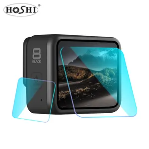 HOSHI-Protector de vidrio templado para GoPro Hero8, pantalla LCD, película protectora, accesorios para cámara, color negro