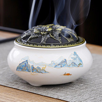 Encensoir cascade à refoulement d'encens Bakhoor en céramique chinoise écologique, à combustion longue durée, diffuseur d'huiles essentielles, à prix d'usine
