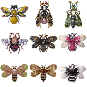11 Estilos de Broches de Cristal con Forma de Abeja e Insecto, Broches de Moda con Diseño de Gota de Aceite, Accesorios de <span class=keywords><strong>Ropa</strong></span> para <span class=keywords><strong>Mujer</strong></span> - Product Image 1