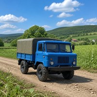 Camion RC de qualité hobby 4x4 2,4 GHz avec chargeur 60A, utilitaire classique tout-terrain, style bleu ABS+métal, fonction Follow Me, 2 canaux, télécommande 30-50m
