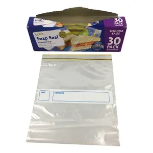 Dapat disesuaikan Matte portabel tas penyimpanan Ziplock Slider Frosted ritsleting tas untuk Sandwich kulkas rumah tangga