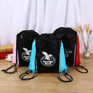 Sac à dos à cordon en polyester 210D, sac de sport, sac à dos promotionnel avec logo personnalisé, poche avant - Product Image 3