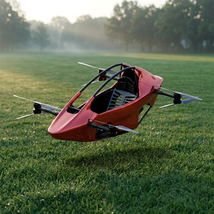 Helicóptero de Ala Rotatoria Ligero de Fibra de Carbono Rojo, Aeronave VTOL Alimentada por Batería, Equipo de Despegue y Aterrizaje Vertical, Capacidad de 90 kg - Product Image 1