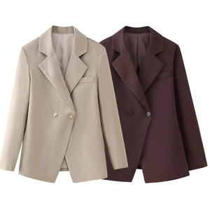 Manteau d'Hiver Vintage en Gros pour <span class=keywords><strong>Femme</strong></span>, <span class=keywords><strong>Veste</strong></span> de Costume <span class=keywords><strong>Longue</strong></span> à Manches Longues et Revers, Blazer Élégant Décontracté pour <span class=keywords><strong>Femme</strong></span> de Bureau - Product Image 5