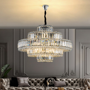 新款现代奢华金色水晶吊灯圆形吸顶灯吊灯餐厅吊灯 - Product Image 2