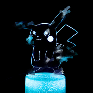 <span class=keywords><strong>Lampe</strong></span> <span class=keywords><strong>de</strong></span> <span class=keywords><strong>Chevet</strong></span> Illusion 3D LED Tactile <span class=keywords><strong>Pikachu</strong></span> Animal, 16 Couleurs, Veilleuse Visuelle USB pour Enfants et Bureau - Product Image 5