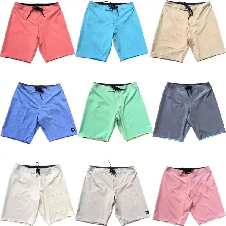 Pantalones cortos de playa para hombre, con bolsillos y logotipo, color blanco, con cremallera gay, logotipo propio, hurley, venta al por mayor