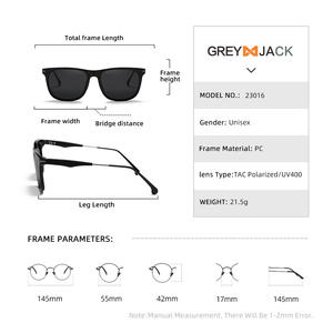 Gafas de Sol Polarizadas Greyjack Square, Montura Negra, Lentes Fotocromáticas UV400, Unisex, para Uso en Exteriores - Product Image 2