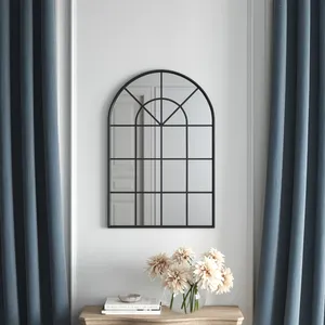 Miroir mural décoratif à LED avec arche de panneaux de fenêtre Type de <span class=keywords><strong>produit</strong></span>, Miroir de courtoisie mural encadré Salle de bain - Product Image 6