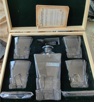 Ensemble de carafe à whisky en cristal rétro classique personnalisé, boîte en bois, ensemble de verres à whisky, coffret cadeau