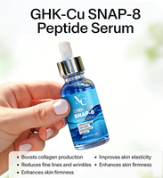 Sérum multi-peptides GHK-Cu Snap-8 pour soins de la peau ODM OEM 30 ml, anti-rides, raffermissant, hydratant, sérum pour le visage au peptide de cuivre bleu