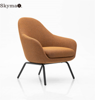 Skymax Chaise Longue Chaise avec Pouf en Acier et en Bois Chaise de Conférence pour Invités Chaise Longue pour Salon