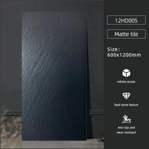 Carreaux antidérapants noirs <span class=keywords><strong>ardoise</strong></span> 600x1200 pour cour <span class=keywords><strong>cuisine</strong></span> hôtel finition mate - Product Image 3