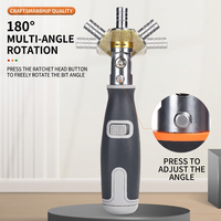Jeu de tournevis à cliquet 10 en 1, embouts en acier S2 multi-angles de 185mm pour outils de réparation de bricolage