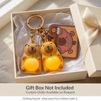 Hot verkopende 2026 nieuw design schattige cartoon gloeiende capibara yuzu fruit buik zachte charme voor party favor sleutelhanger