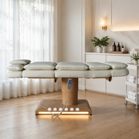 Table de soin électrique à 3 moteurs avec colonne en bois massif, hauteur réglable, pour salon, spa, tatouage, microblading et soins du visage
