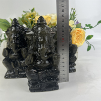Nouvelle Arrivée Produit Vente à Chaud Cristal Sculptures Golden Obsidian Ganesh Pour La Décoration