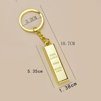 Großhandel 3D Goldbarren Schlüsselanhänger 3D Metall-Schlüsselring Personalisiertes LOGO Kundenspezifischer Blanko Vergoldeter Barren-Schlüsselanhänger Kreative Geschenke