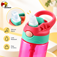 Bouteille d'eau Beeman pour enfants, idéale pour l'école, avec paille et poignée, portable, en plastique, réutilisable, personnalisable avec logo, vente en gros, fabrication